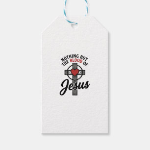 Étiquettes-cadeau Rien que le sang de Jésus Vintage Cross Shirt
