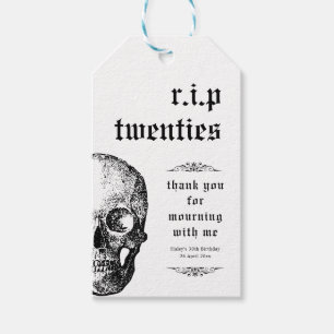 Étiquettes-cadeau RIP 20s Années Années Funny Skull funéraire 30e an