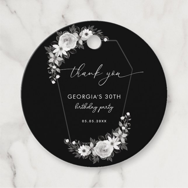 Étiquettes Cadeau Rip To My Twenties Black 30th Birthday Merci (Devant)