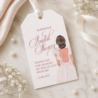 Étiquettes-cadeau Robe de Mariée Élégante Remerciement pour la Fête