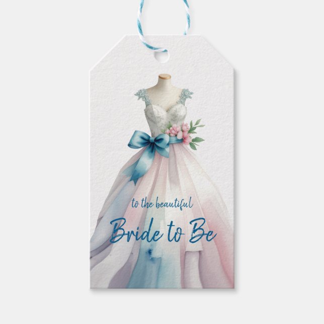 Étiquettes-cadeau Robe de mariée pour la future mariée pour la fête  (Devant)