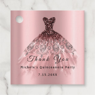 Étiquettes Cadeau Robe de soirée Than You Bridal 16e Quinceanera Ros