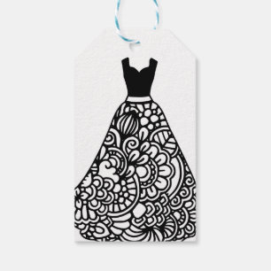 Étiquettes-cadeau Robe Mariage en dentelle noire
