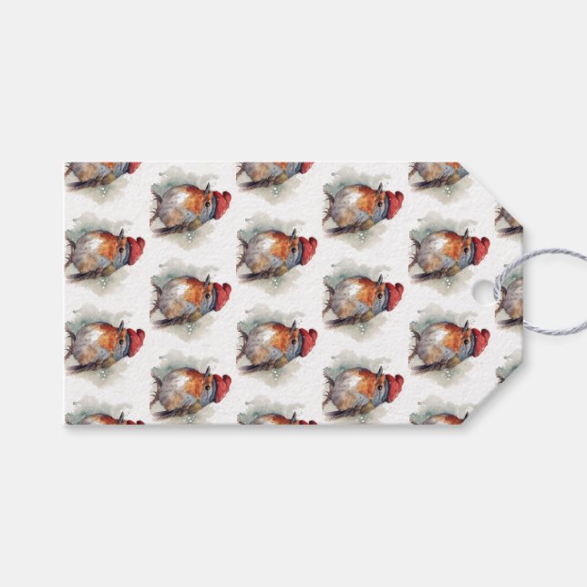Étiquettes-cadeau Robin Winter Delight (Devant (Horizontal))