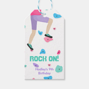 Étiquettes-cadeau Rock coloré Escalade Party Girl Tags cadeaux