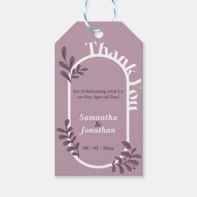Étiquettes-cadeau Rococo Pink Simple Mariage (Devant)