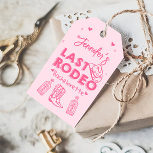 Étiquettes-cadeau Rodéo Dernière rose Cowgirl Bachelorette Party