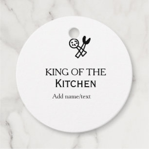 Étiquettes Cadeau Roi de la cuisine chef cuisinier ajouter nom couro