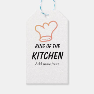 Étiquettes-cadeau Roi du chef de cuisine cuisine ajouter nom couronn