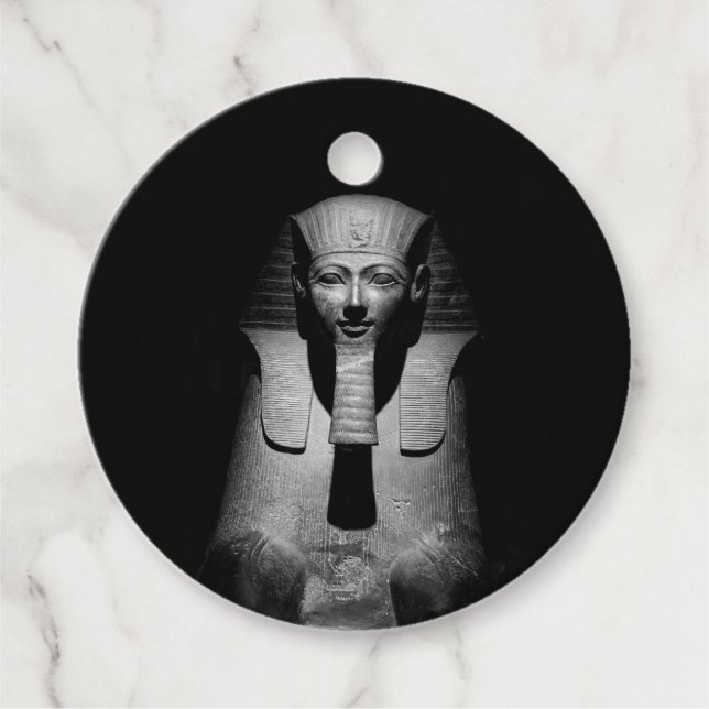 Étiquettes Cadeau Roi pharaon noir et blanc (Devant)