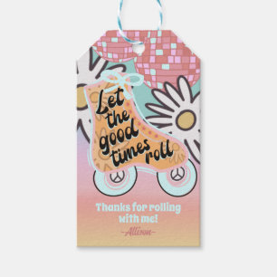 Étiquettes-cadeau Roller Skating Girls Fête d'anniversaire