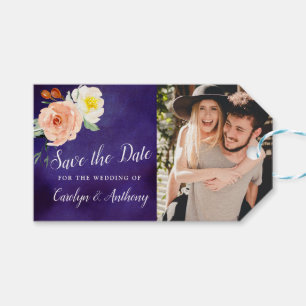 Étiquettes-cadeau Romance dans le mariage en fleurs Enregistrer la d