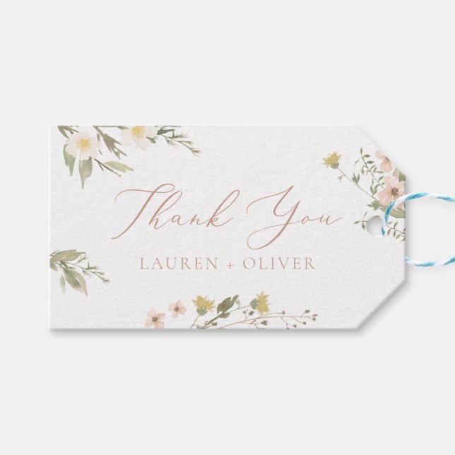 Étiquettes-cadeau Romance Fleur Sauvage (Devant (Horizontal))