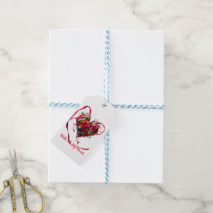 Étiquettes-cadeau Romantic Floral Heart