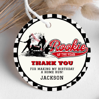 Étiquettes Cadeau Rookie De L'Année Baseball Anniversaire Fête Perso