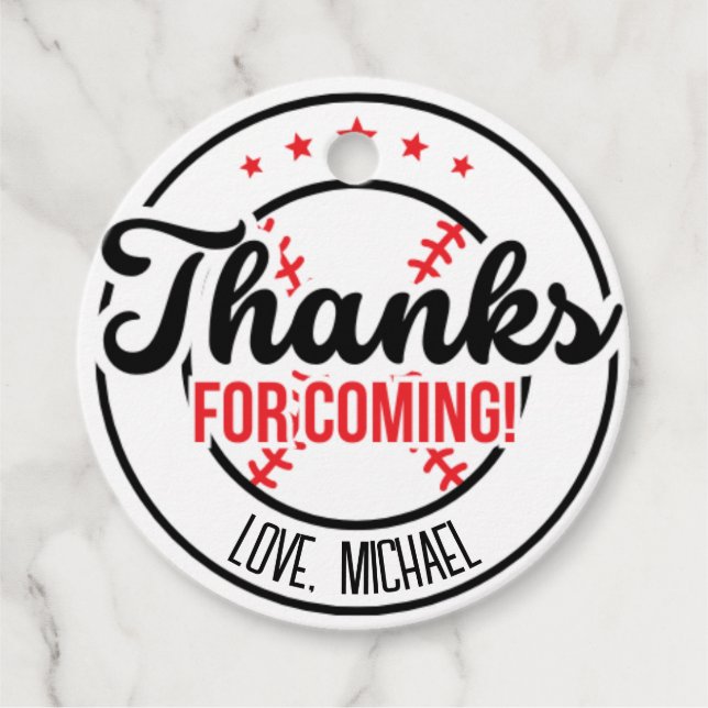 Étiquettes Cadeau Rookie de l'année Baseball fête d'anniversaire (Devant)