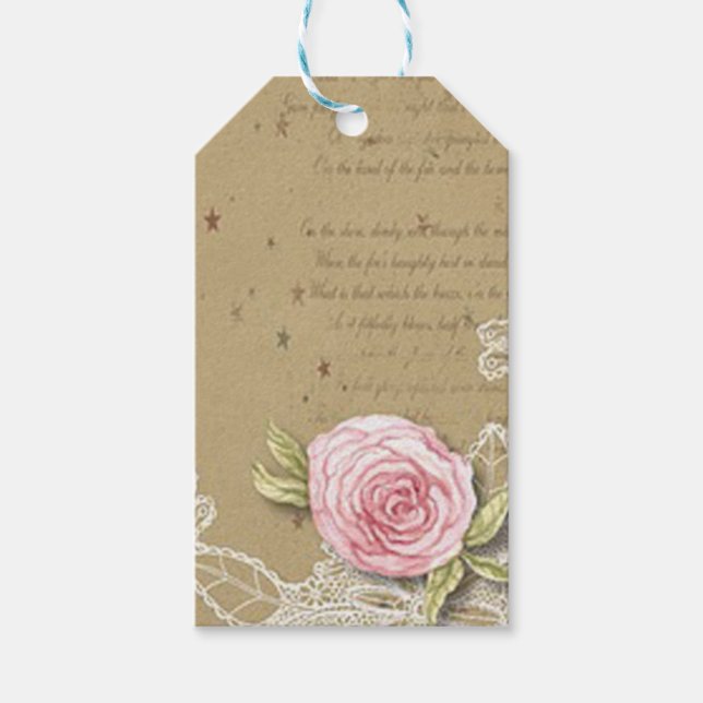 Étiquettes-cadeau Rose (Devant)