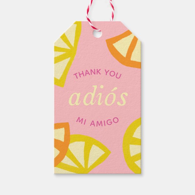 Étiquettes-cadeau Rose 30e anniversaire Mexicains Adios 20s Favour (Devant)