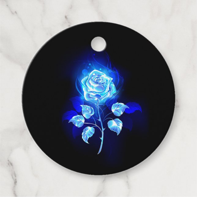 Étiquettes Cadeau Rose bleu brûlant (Devant)