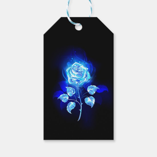 Étiquettes-cadeau Rose bleu brûlant (Devant)