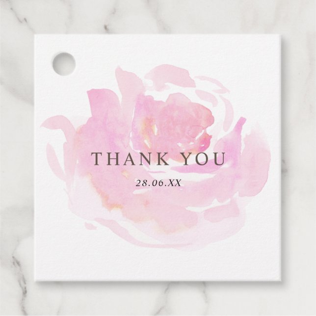 Étiquettes Cadeau Rose Chérie Merci (Devant)