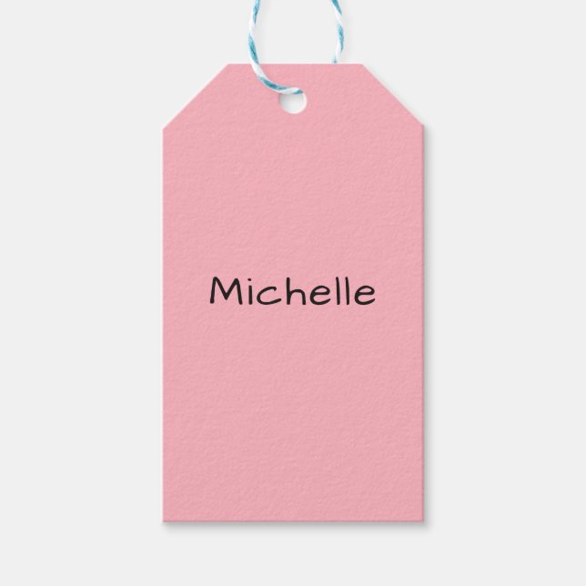 Étiquettes-cadeau Rose Clair Professionnel Unique Écriture Manuscrit (Devant)