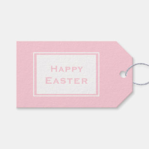 Étiquettes-cadeau Rose en pastel heureux de Pâques Minimalistic