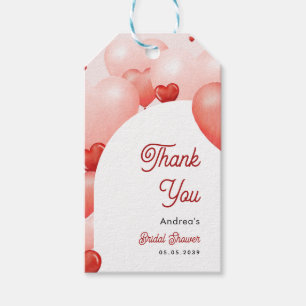 Étiquettes-cadeau Rose et Rouge Saint-Valentin Merci Enterrement de