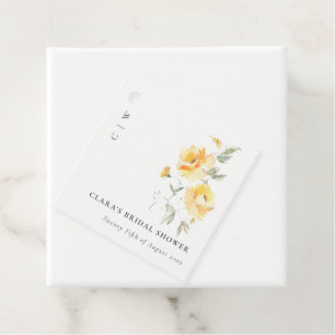 Étiquettes Cadeau Rose Fleur de Mariage sous une Douce Eau Colorée J