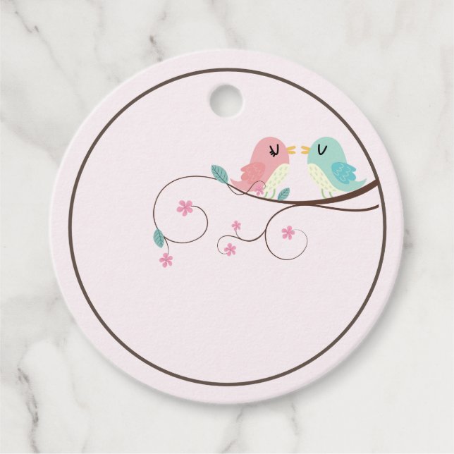 Étiquettes Cadeau rose fleurie inséparable (Devant)