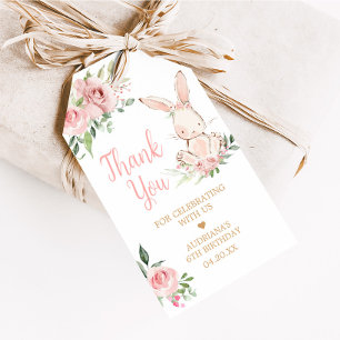 Étiquettes-cadeau Rose Floral Certains Bunny Anniversaire Fête Favor
