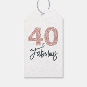 Étiquettes-cadeau Rose Gold 40 et Incroyable 40e Anniversaire