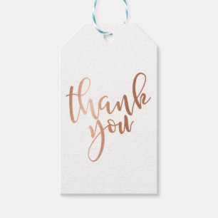 Étiquettes-cadeau Rose Gold Foil, merci tag