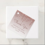 Étiquettes Cadeau Rose Gold Parties scintillant Drip 70th Birthday P<br><div class="desc">Ces élégantes et chic soirée de 70ème anniversaire tags sont dotés d'une bordure brillante en or rose faux parties scintillant et rose or ombre arrière - plan. Personnalisez-les avec le nom et l'anniversaire de l'invité d'honneur en écriture manuscrite rose foncé, avec la date de la fête ci-dessous en police sans...</div>