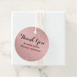 Étiquettes Cadeau Rose Gold Parties scintillant Glam Foil Look Maria