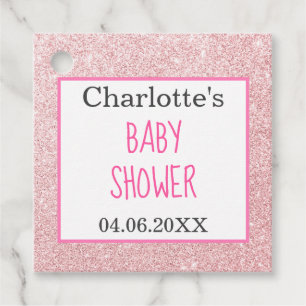 Étiquettes Cadeau Rose Gold Poudré Pailleté Baby Shower