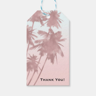 Étiquettes-cadeau Rose Gold Rose Pâle Palmiers Plage Ombré Palmiers