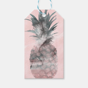 Étiquettes-cadeau Rose Gold Rose Tropical D'été Ananas Fête
