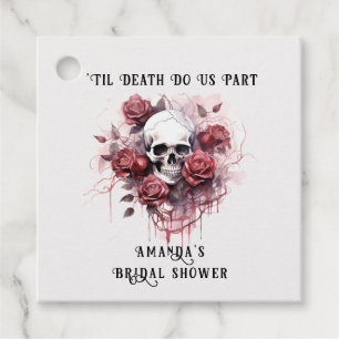 Étiquettes Cadeau Rose gothique foncé Fête des mariées de crâne Favo