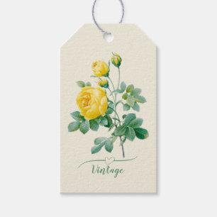 Étiquettes-cadeau Rose jaune vintage