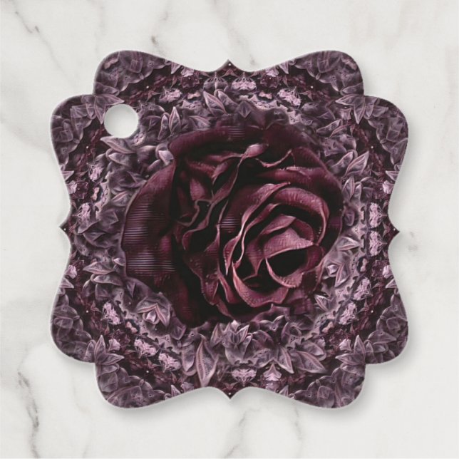 Étiquettes Cadeau Rose Mandala (Devant)