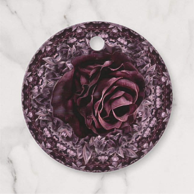 Étiquettes Cadeau Rose Mandala  (Devant)