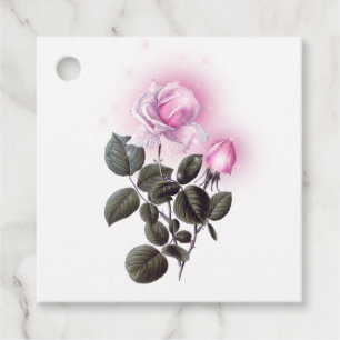 Étiquettes Cadeau Rose Pailletée Rose