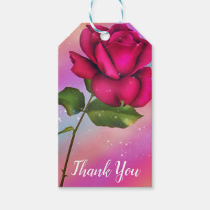 Étiquettes-cadeau Rose Paillette Rose Arc-en-Ciel Pastel Anniversair