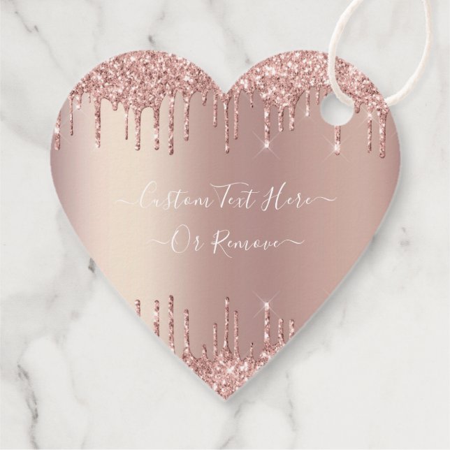 Étiquettes Cadeau Rose Parties scintillant or Éclairage personnalisé (Dos)