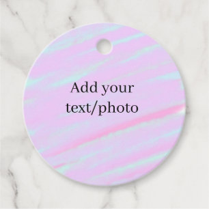 Étiquettes Cadeau Rose pastel vert ajouter photo texte aquarelle rét