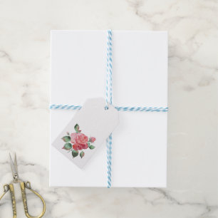 Étiquettes-cadeau Rose précis