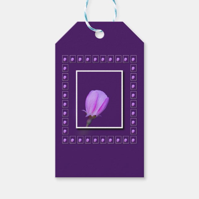 Étiquettes-cadeau Rose & Purple Spring Blossom Art, Élégant Floral (Devant)