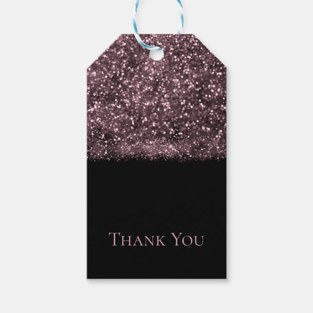 Étiquettes-cadeau Rose rose Parties scintillant éclat lumière douce  (Devant)