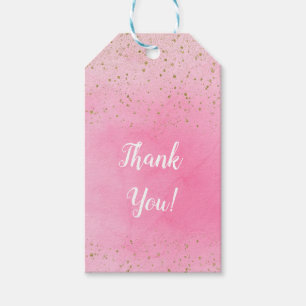 Étiquettes-cadeau Rose rosé rose et or paillettes glamour chic scint